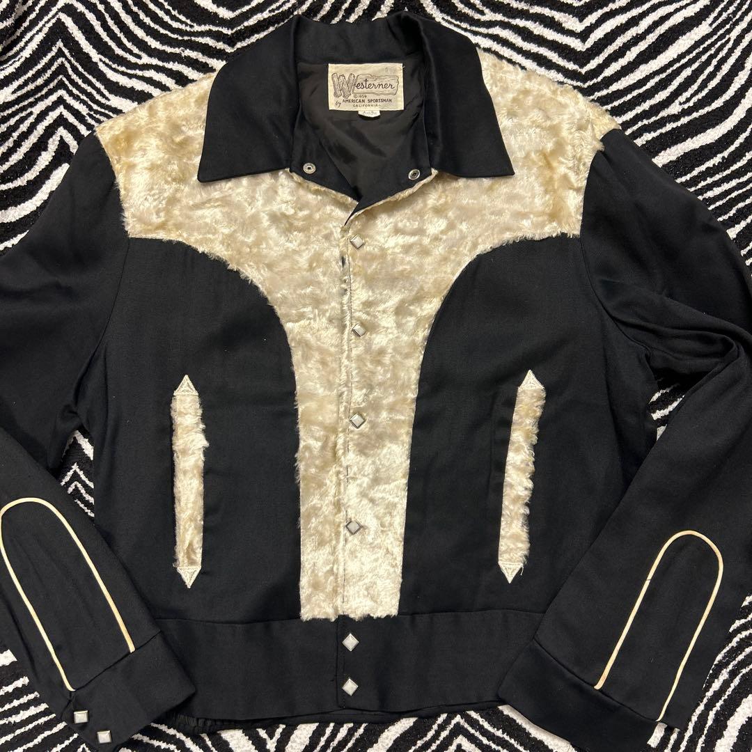 ヤ*様 vintage 50s ウエスタン レーヨン ギャバ ジャケット ビンテ