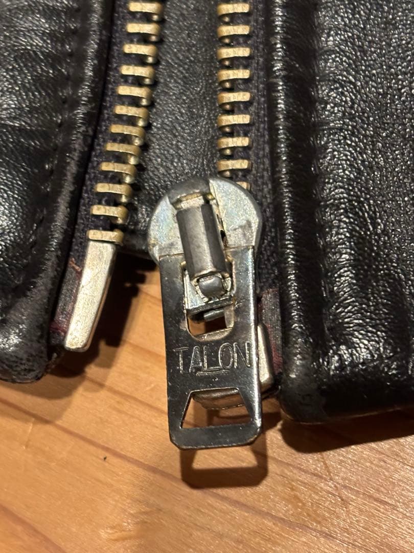 シングルライダース　ホースハイド　42 馬革　TALONジップ 本革　襟付き