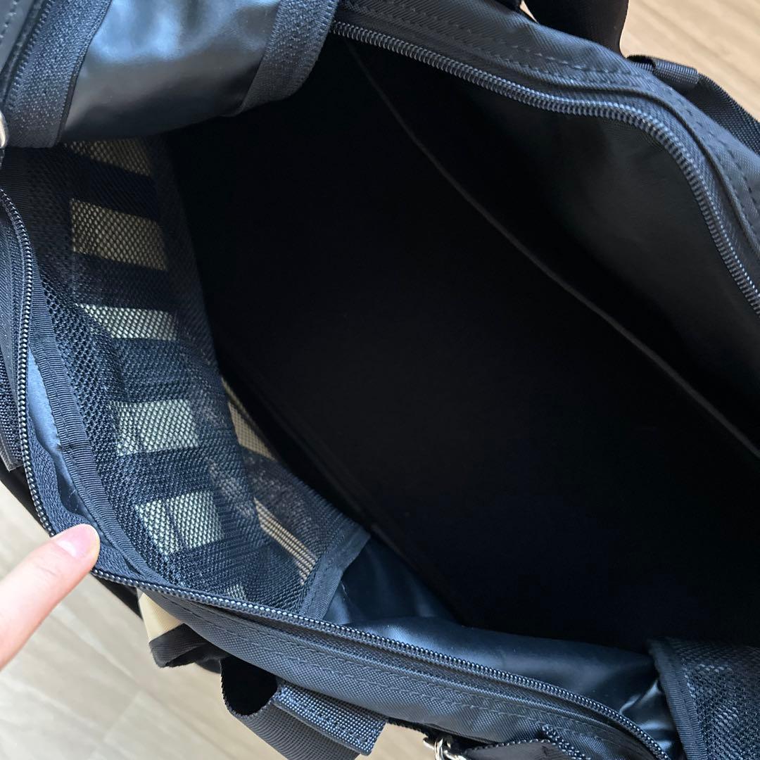 mr.backman ブラック ストライプハンドル キャリーバッグ