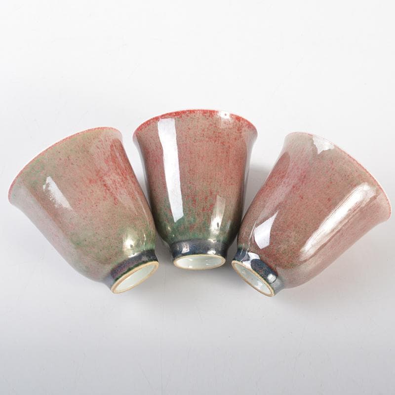 中国　缸豆紅釉　煎茶碗　杯　五客　C　R7791