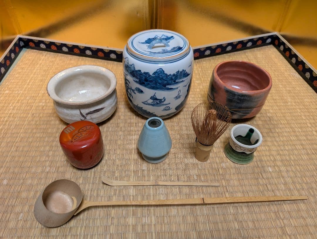 茶道具　春日茶棚 1式セット