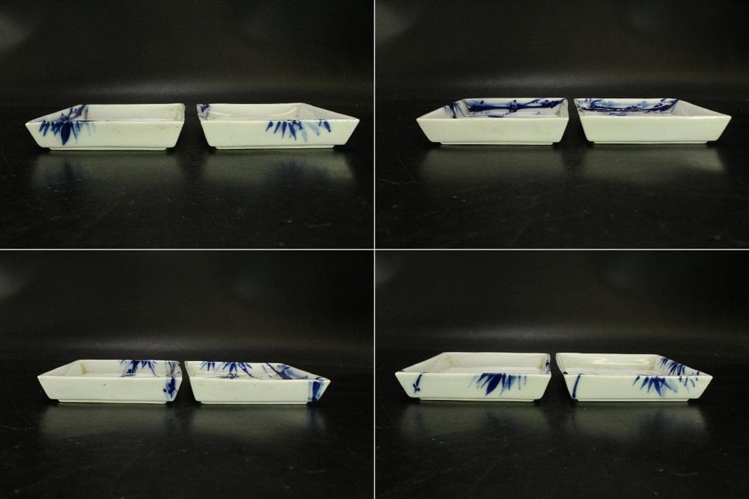 中国美術 赤絵 碗 瑠璃皿ニ客 角皿二客 まとめて(ZE502)