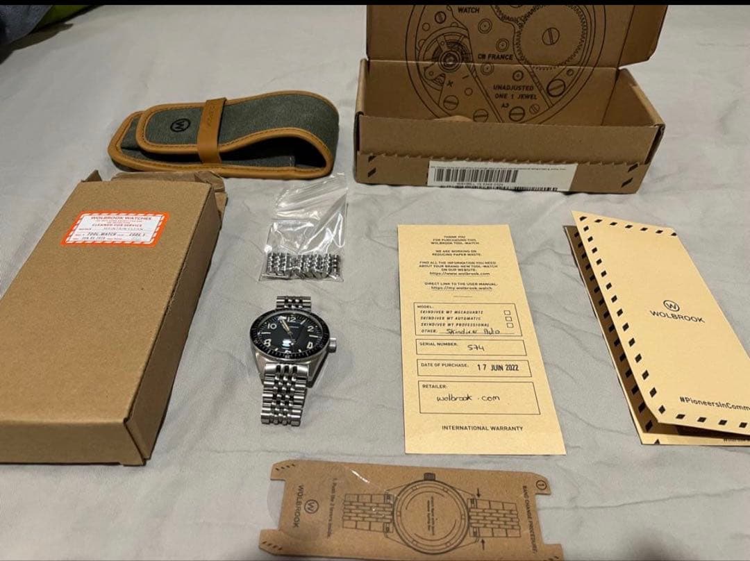 【美品】wolbrook skindiver auto 自動巻腕時計