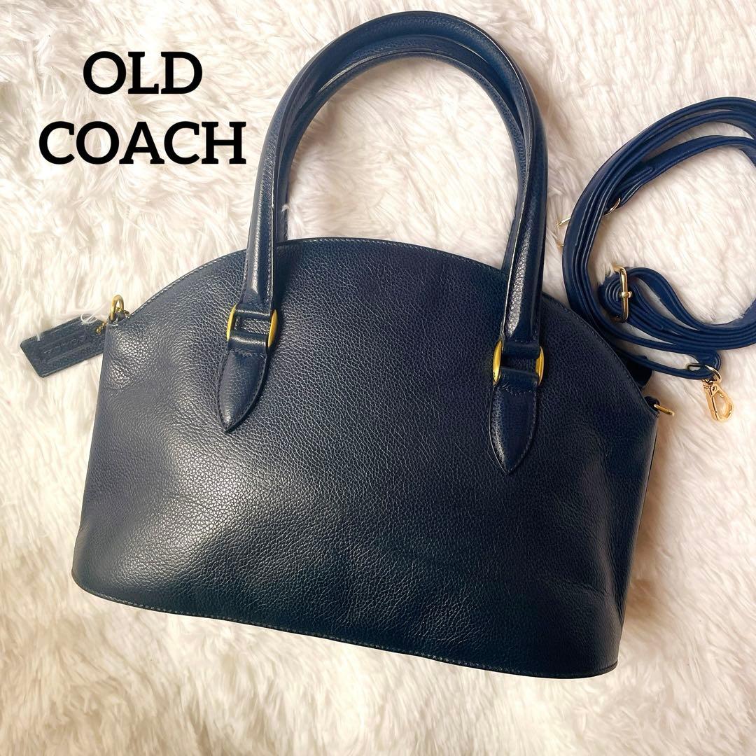 希少⭐︎OLD COACH マディソン イタリア製 ネイビー 2wayハンドバッグ
