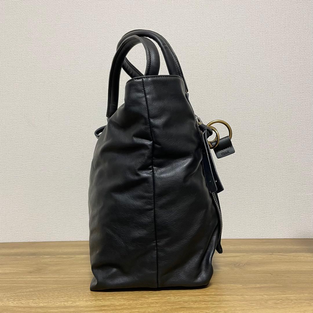 《美品》Chloe（クロエ） レザー ハンドバッグ ブラック 黒