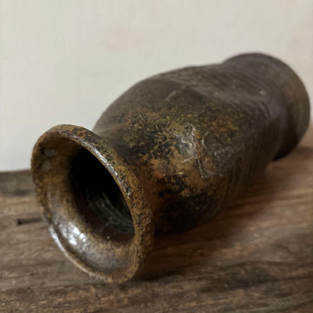 古備前花入　江戸〜明治　古丹波　花器　茶道具　アンティーク　骨董検:秦秀雄　李朝