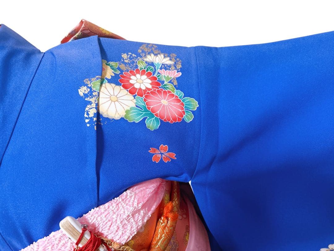 訳あり特価品♡正絹　七五三　7歳　フルセット　一式　青系　ピンク