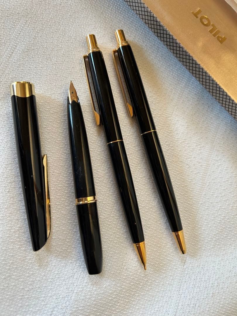 PLATINUM 18K 万年筆 ＋ PILOT ボールペン・シャープペン 3本