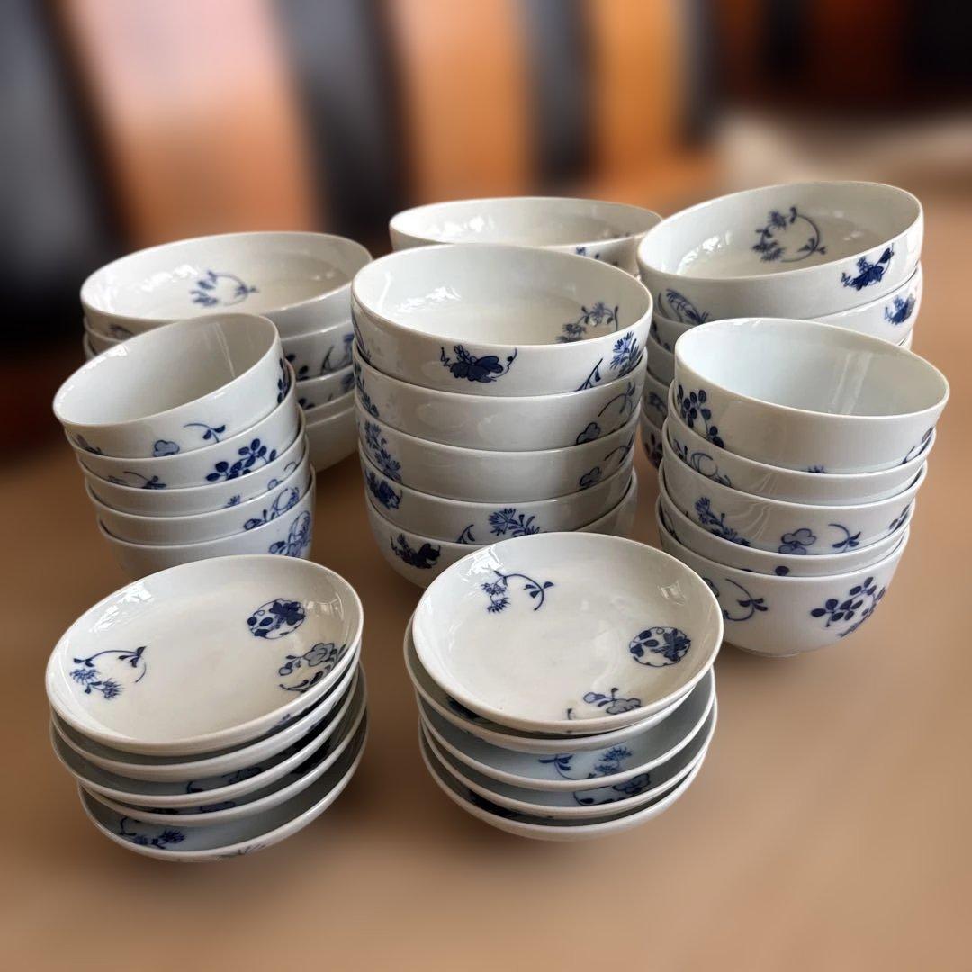 平安　喜泉造　七草模様　鉢　小鉢　中附　白泉　陶工白泉