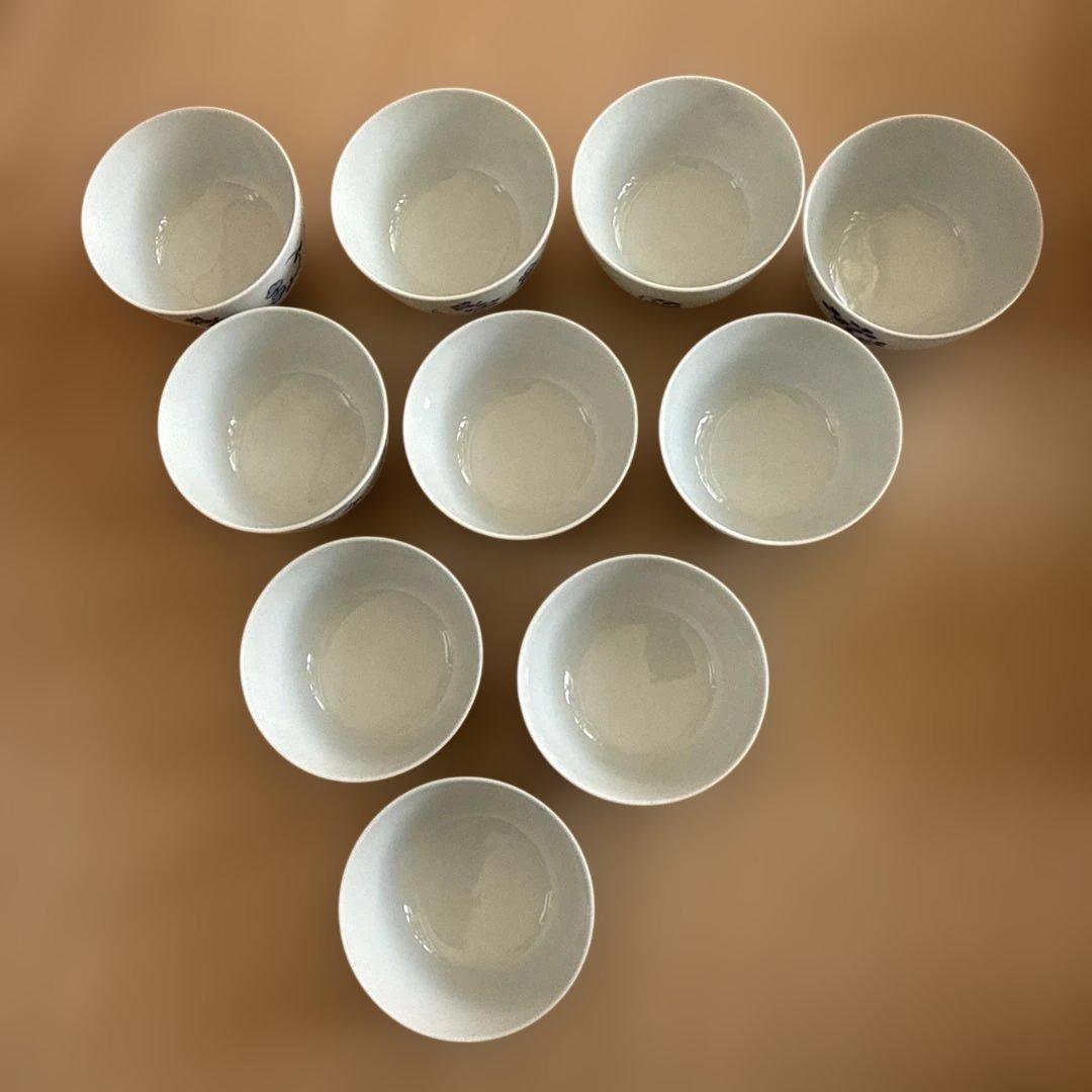 平安　喜泉造　七草模様　鉢　小鉢　中附　白泉　陶工白泉