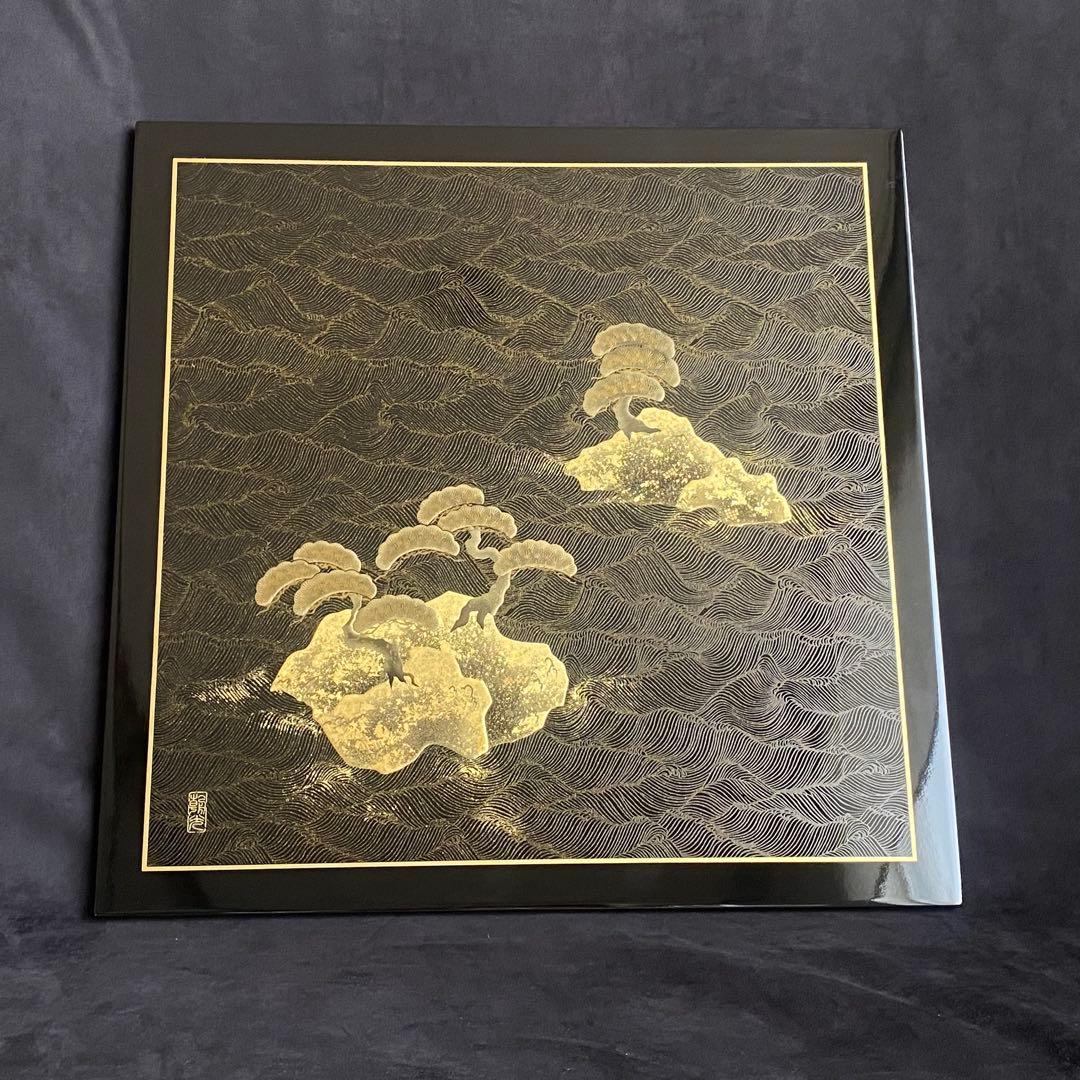 【美品】アートパネル　漆器　金蒔絵　掛け軸　小さな掛け軸　パネル　漆アート　松島