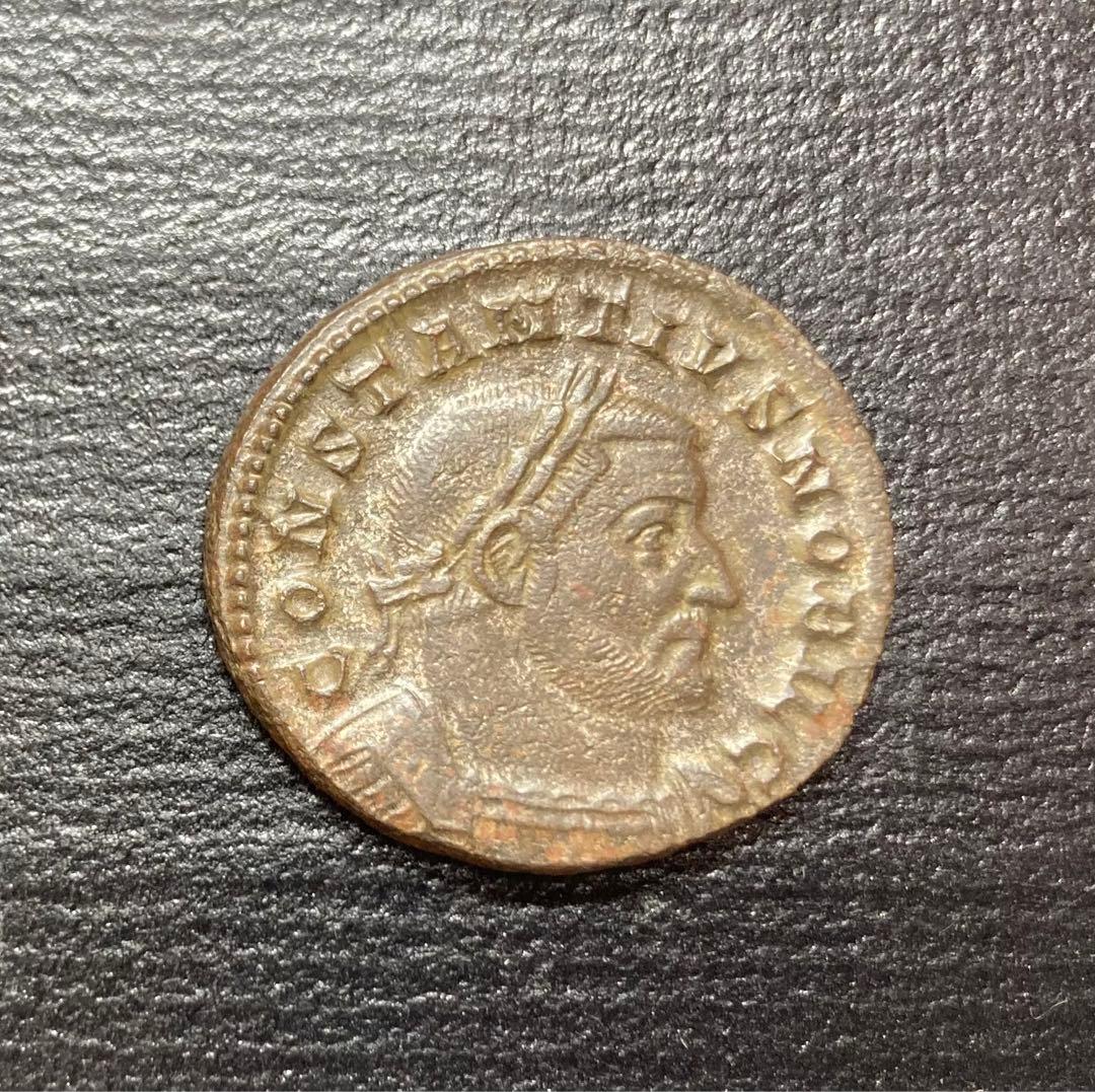 古代ローマ帝国　コンスタンティウス帝　銅貨！/ギリシャ　ドラクマ　デナリウス銀貨