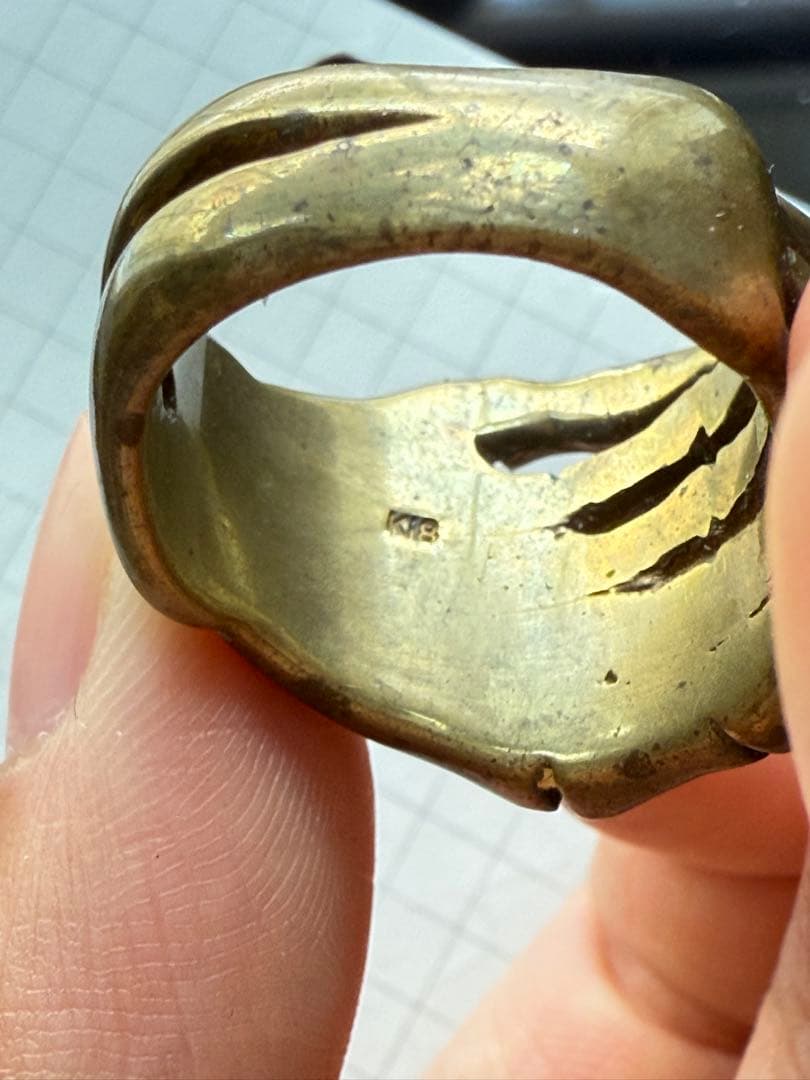 k18ブロンズ 骨の手 デザインリング