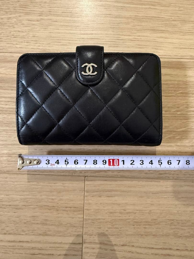【CHANEL】キルティング ブラック 二つ折り財布