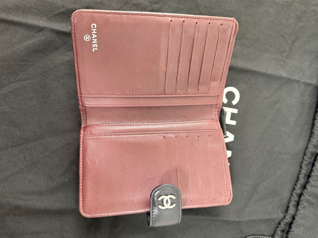 【CHANEL】キルティング ブラック 二つ折り財布