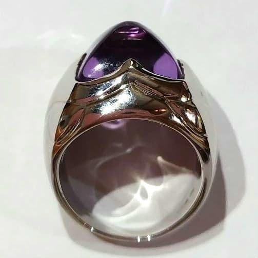 ブルガリ ピラミデ 750 アメジスト K18WG 11号 BVLGARI