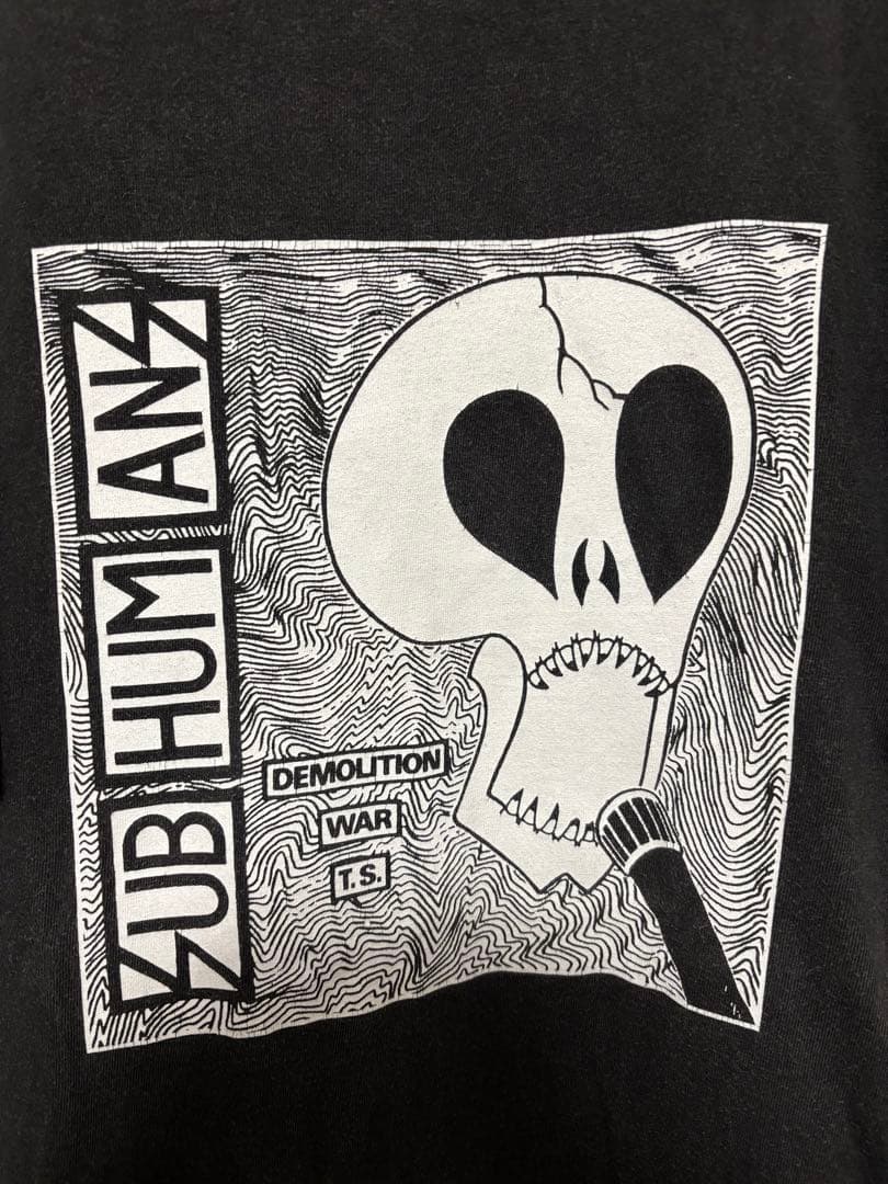 SUB HUMANS スカルデザイン Tシャツ ダークグレー