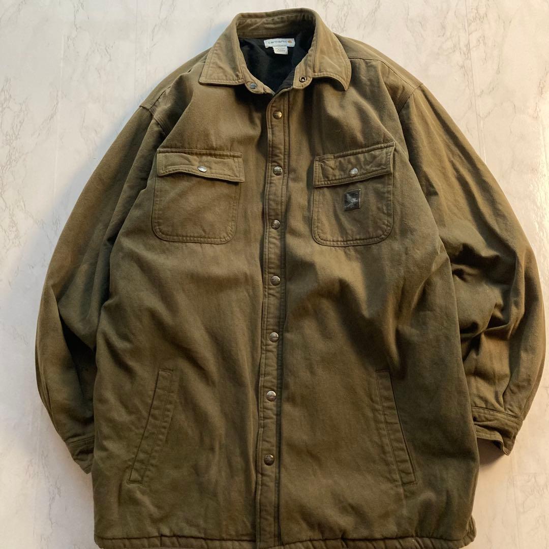 00s Carhartt ダックジャケット ハンティング チョア 裏地フリース