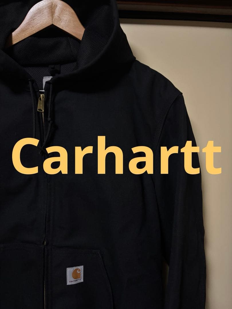 美品　USA製 Carhartt カーハート ジップアップパーカー ブラック