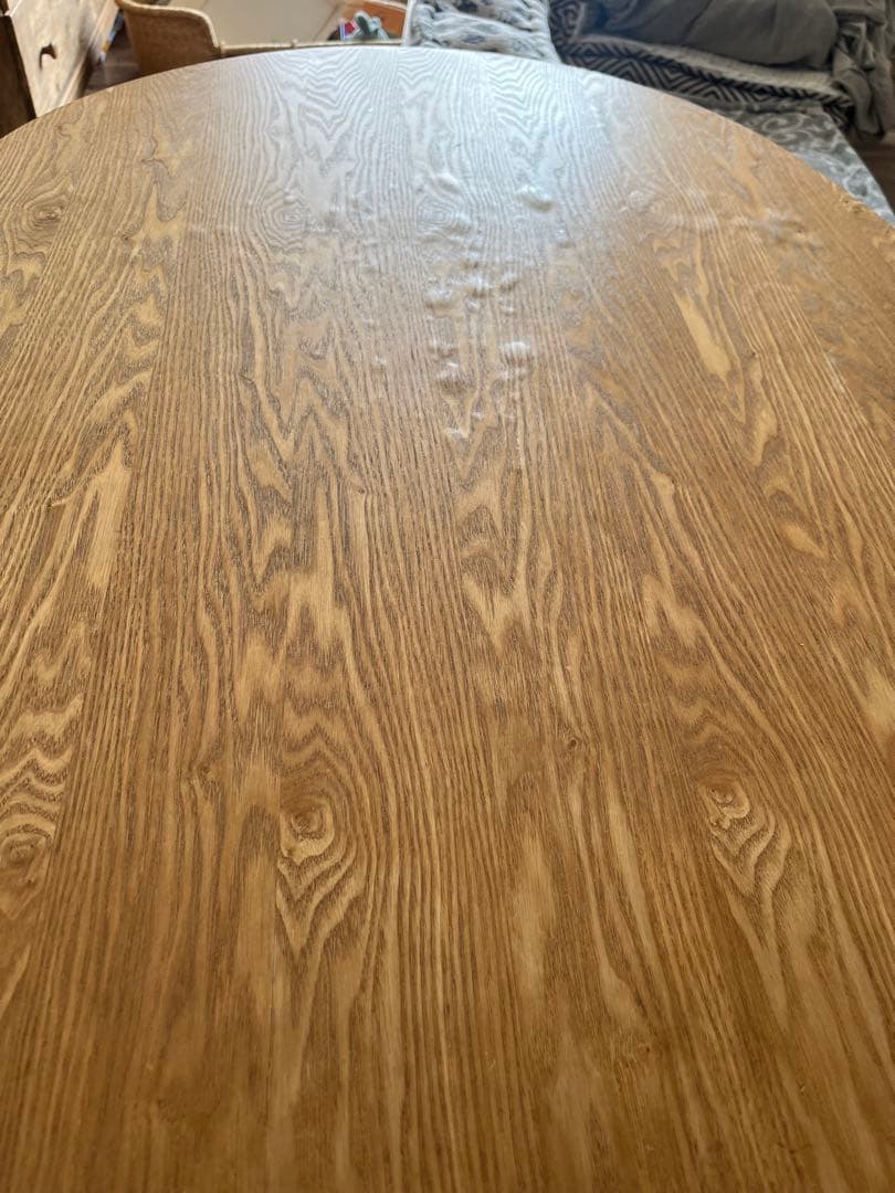 木製半楕円形ダイニングテーブル　椅子は別途出品してます　Francfranc