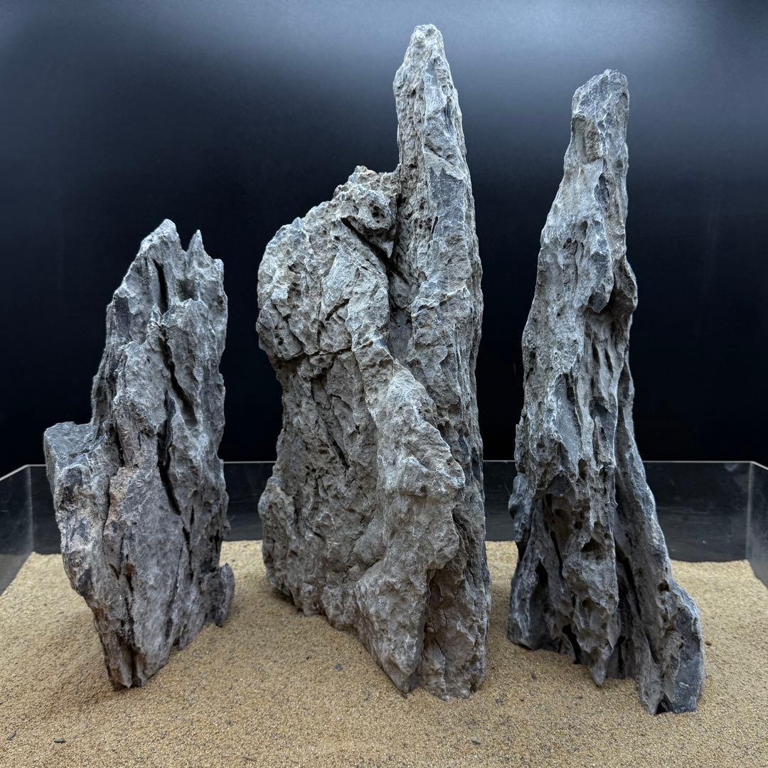 MSS-6912 特大青龍石3点セット 龍王石　竜王石　アクアリウム