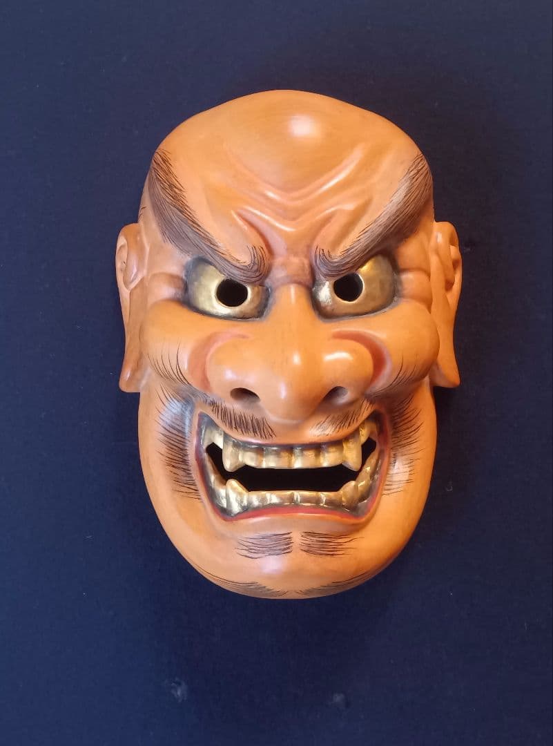 木彫り能面　しか見