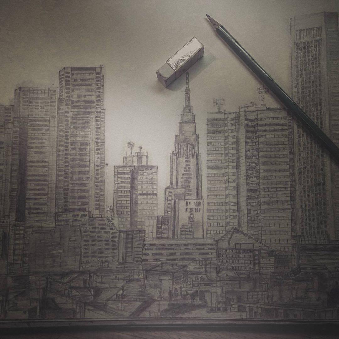 エンパイア・ステート・ビル 鉛筆画