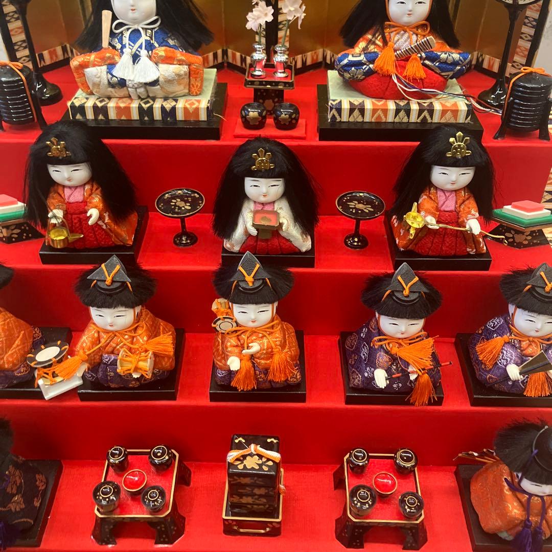 昭和レトロ 民芸品 6段 ミニ雛人形セット 固定式 ひな祭り インテリアオブジェ