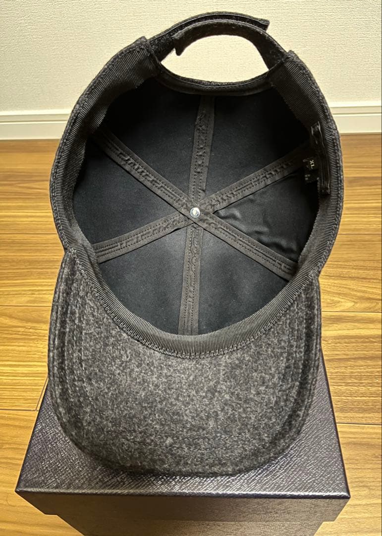 PRADA ウールフェルト ベースボールキャップ ダークグレー XLサイズ