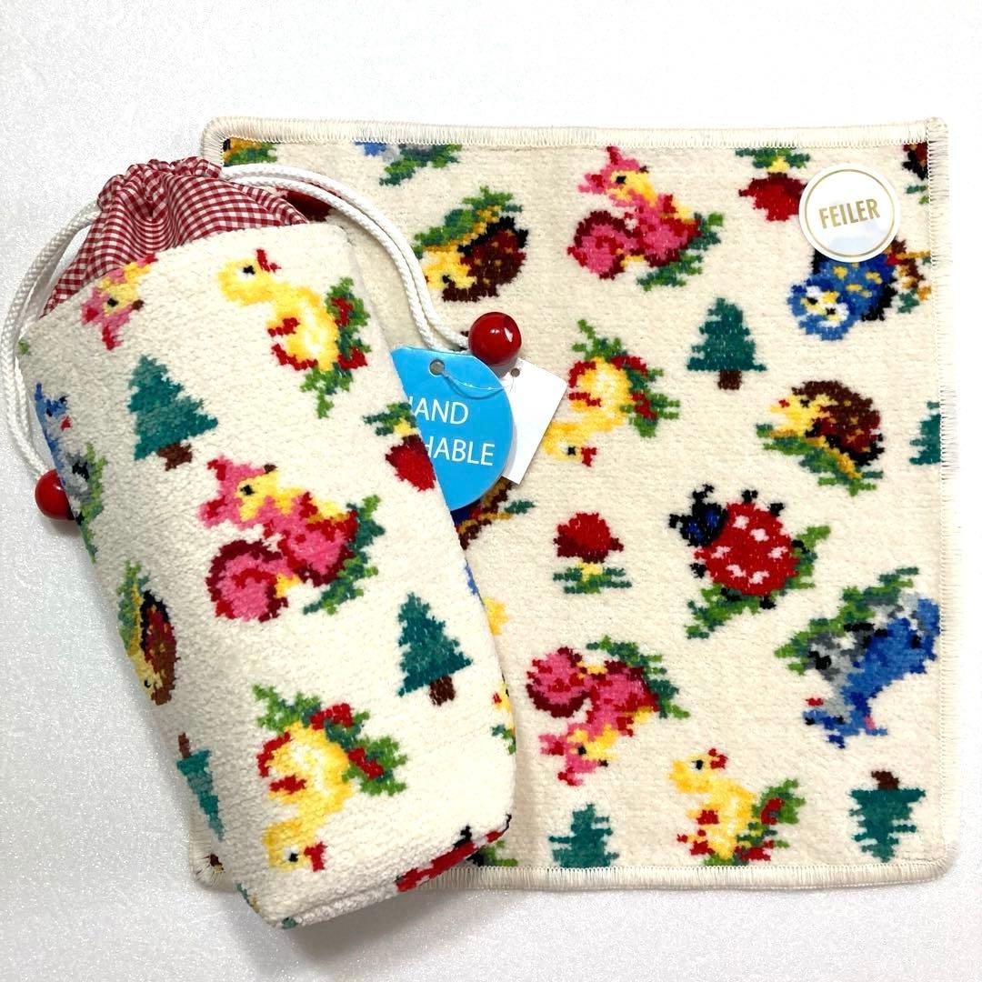 フェイラーハイジフレンズフォレストの タグ付ボトルポーチと 新品未使用のハンカチ