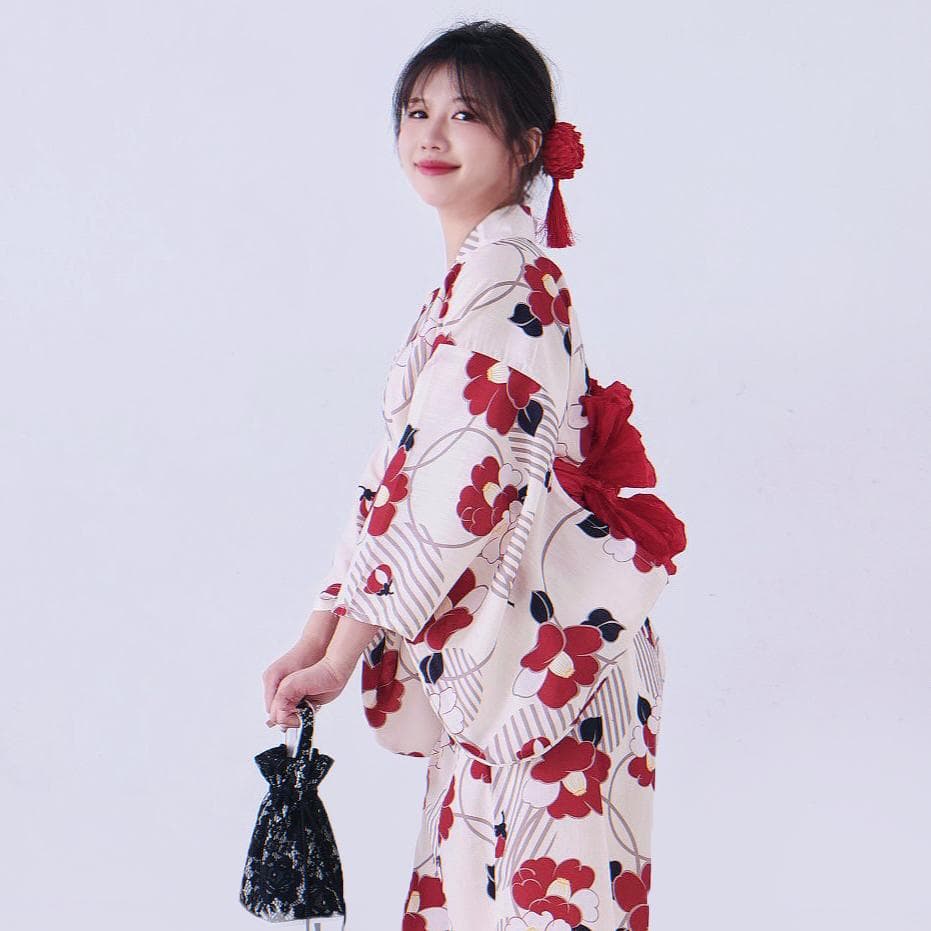 浴衣帯セット 二部式浴衣 浴衣ワンピ 3点セット セパレート浴衣 花見 D027