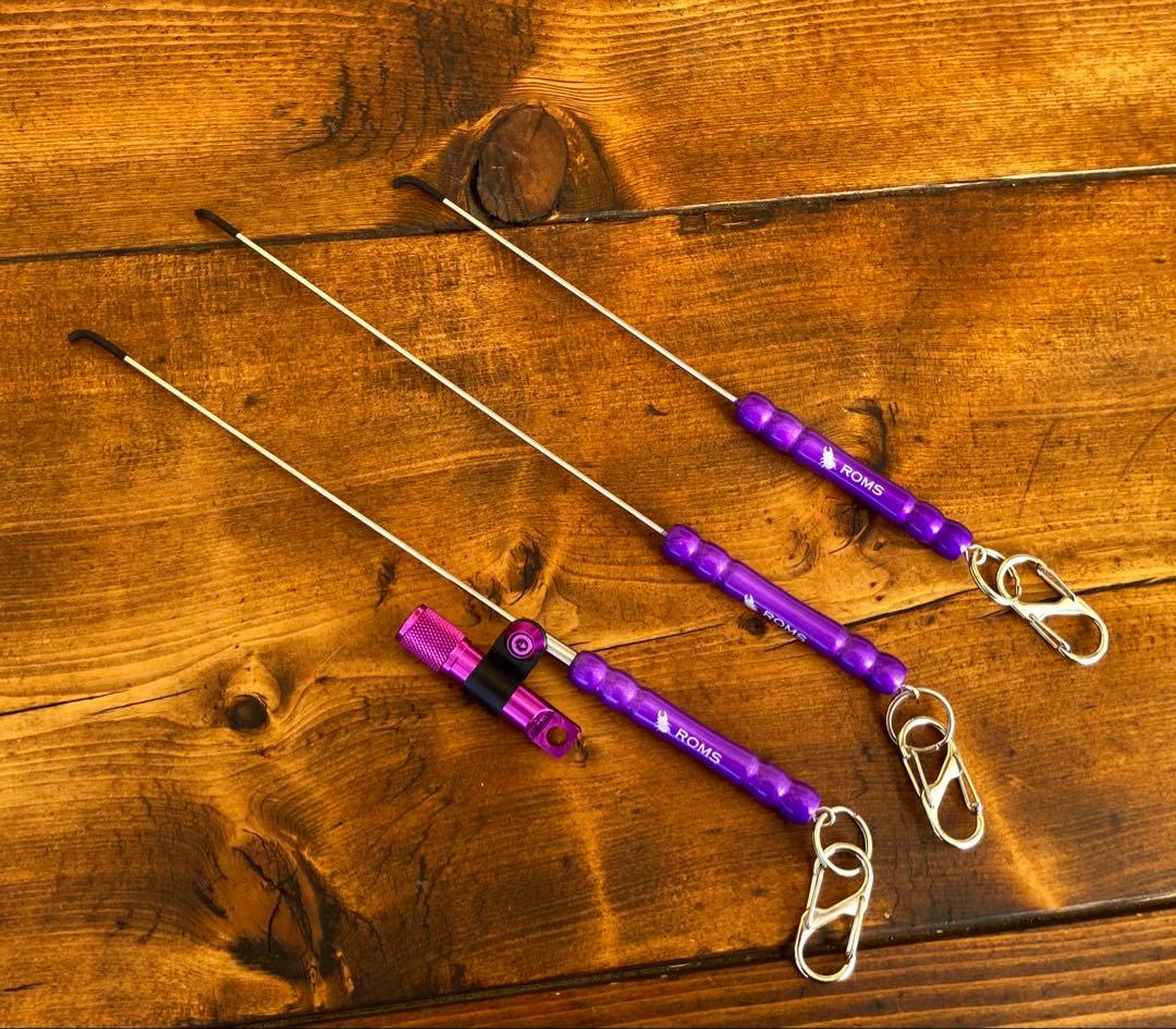 クワガタ採集セット　パープル　オリジナル掻き出し棒　デジタルノギス　採集ケース