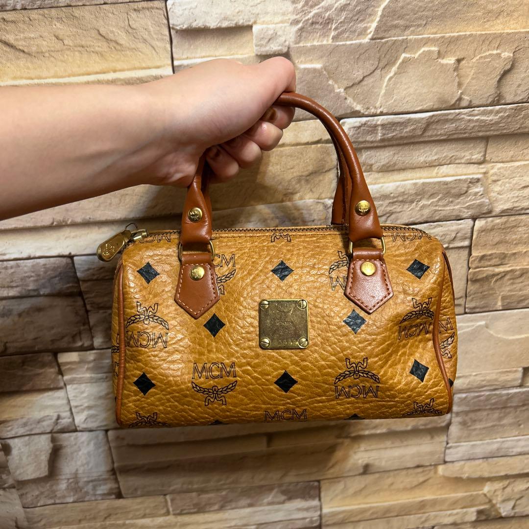 MCM 2way ミニボストンバッグ ショルダー付