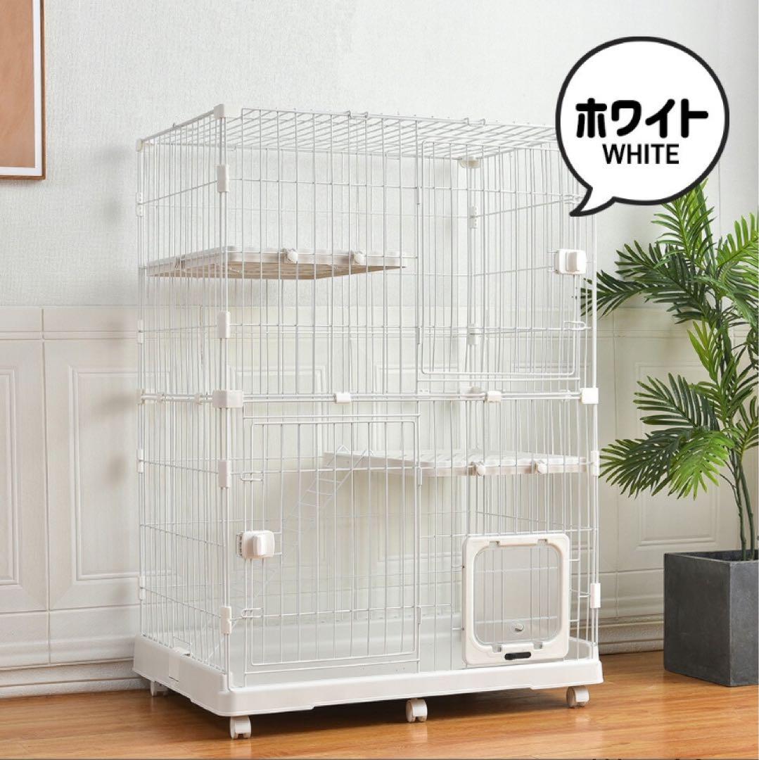 【猫専用ドア付き 】猫 ケージ キャットケージ 2段