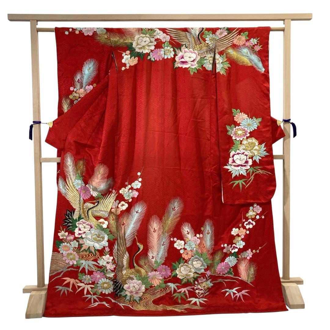 ◎mk-1448　引き振袖　お引きずり　婚礼衣装　金糸　銀糸　8-6