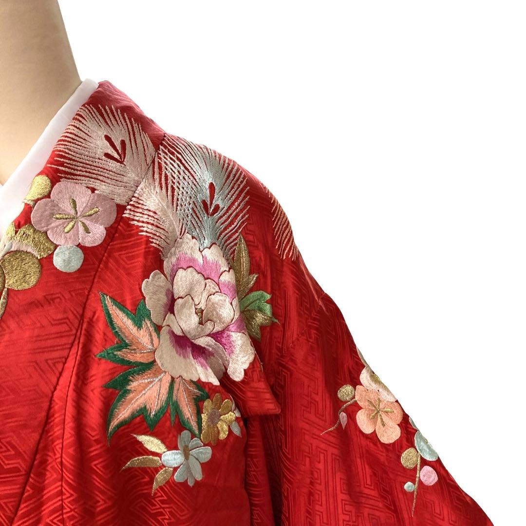 ◎mk-1448　引き振袖　お引きずり　婚礼衣装　金糸　銀糸　8-6