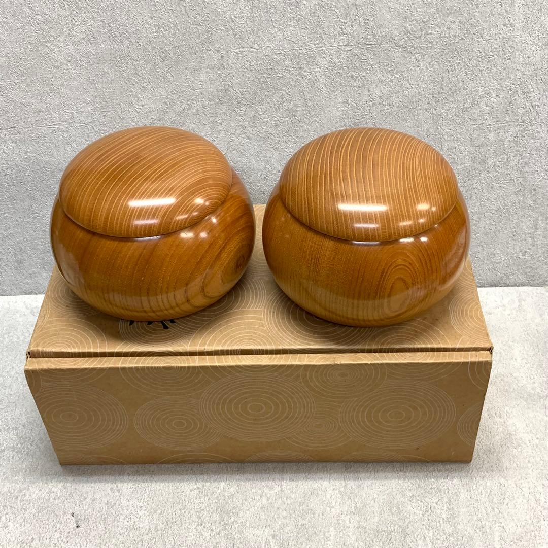 美品！懐志 碁笥 欅 特大 36号 1セット 銘入り 囲碁 碁石入れ 高級碁笥