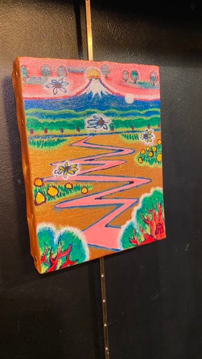 【アクリル画】商品名 道しるべ   額なし0号  新品未使用品