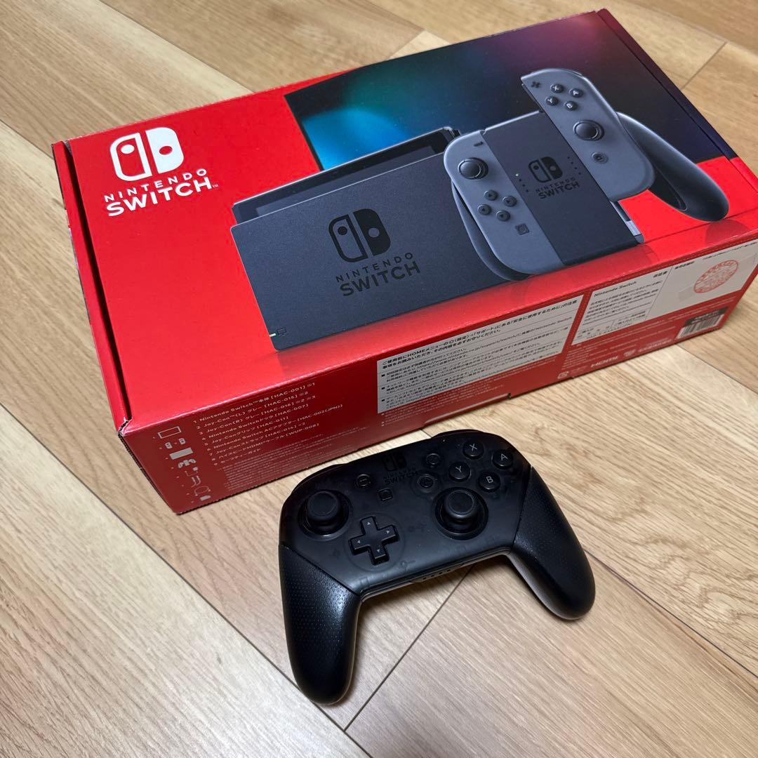 Nintendo Switch 本体 グレー 美品＋Proコントローラーおまけ