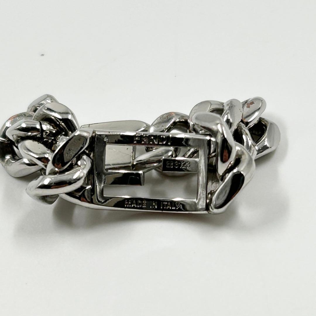 美品✨　フェンディ　バゲット　チェーンリング　ロゴ　FF シルバー　ロゴ　L