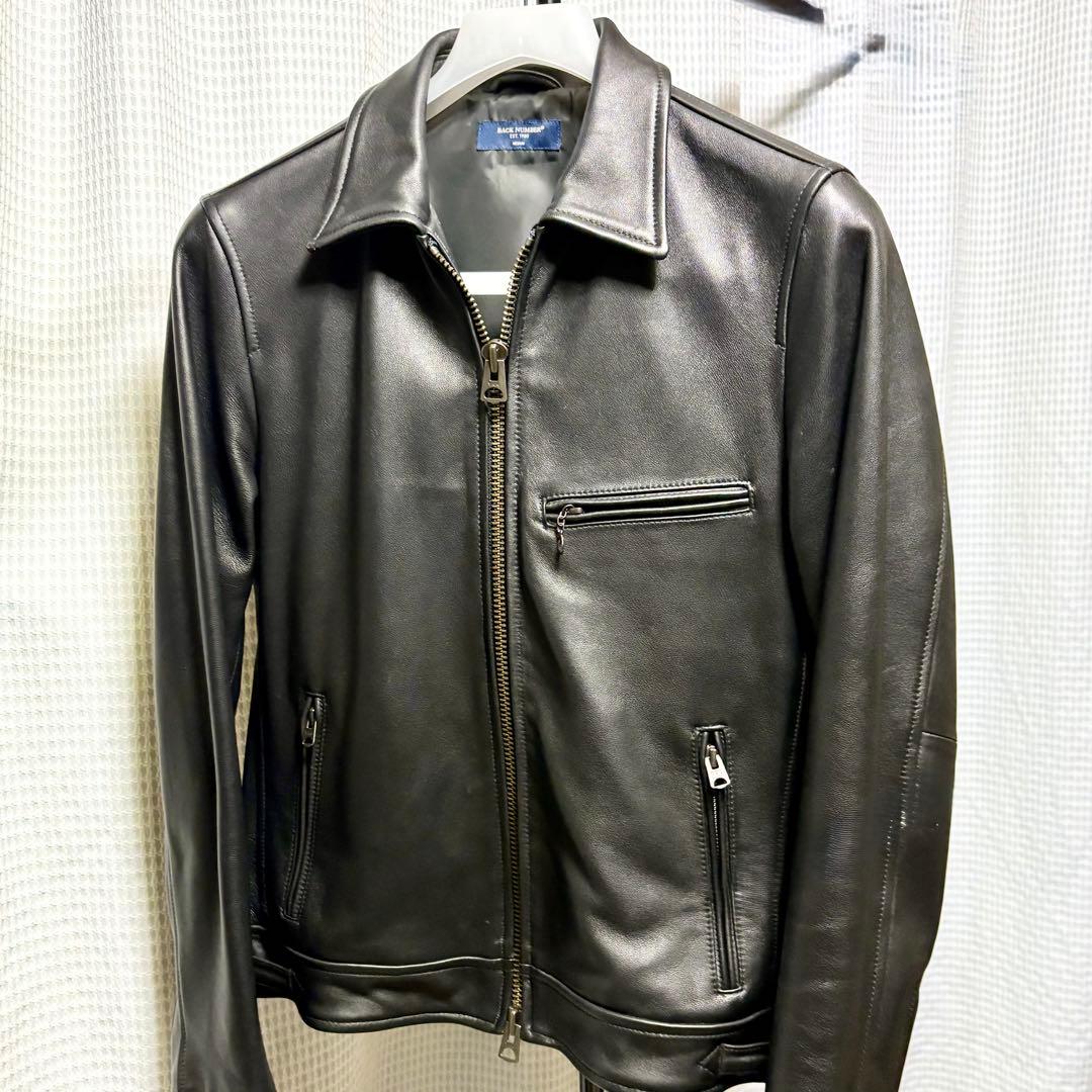 美品！BACK NUMBER ラムレザー シングルライダース Mサイズ