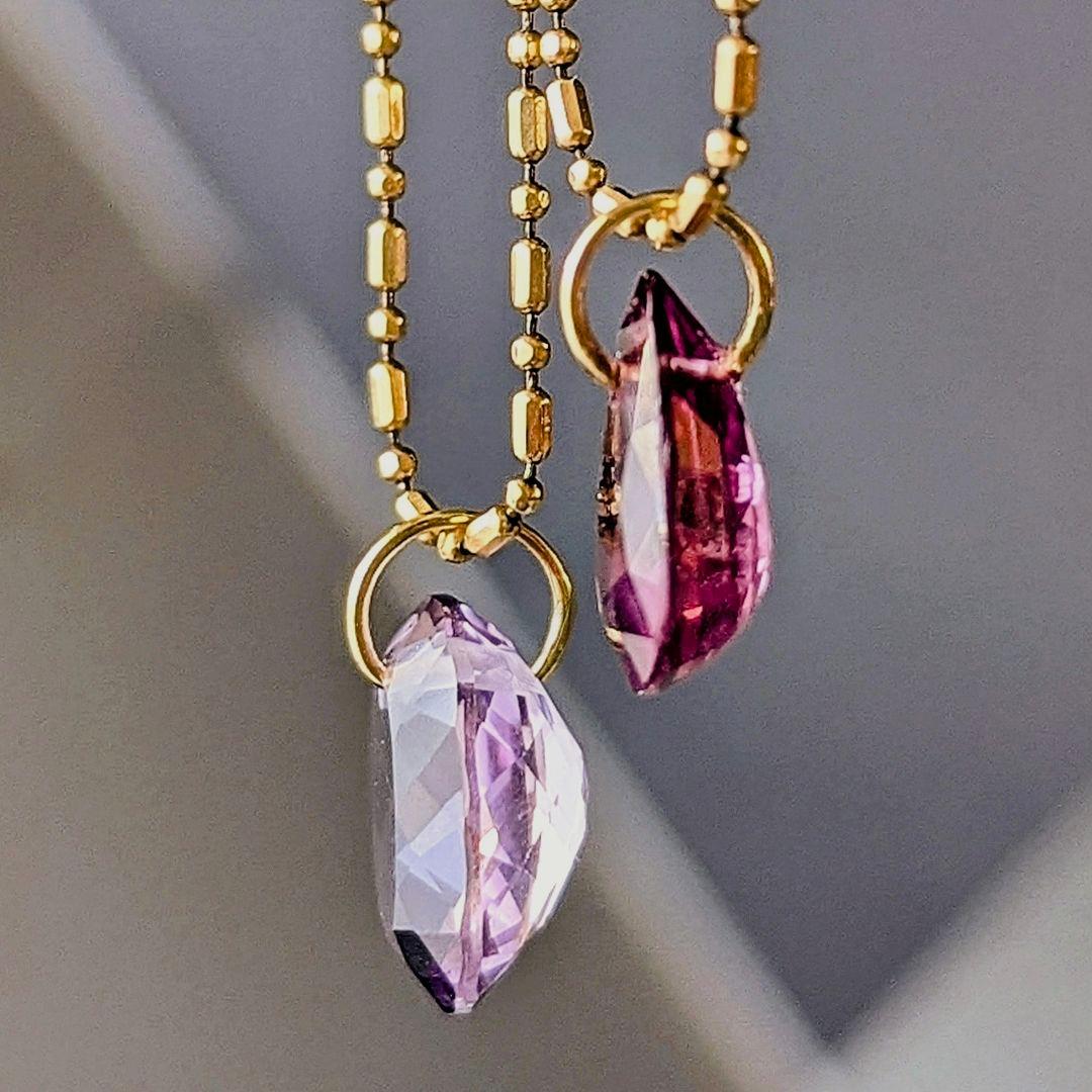 ♢N♢K18 ロ―ドライトガ―ネット ＆ ラベンダーアメジスト チャ―ム