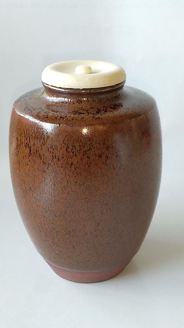 笹田仁史 作 肩衝茶入 仕覆 花莵金襴 茶道具 共箱 京焼 茶入 新品 未使用品