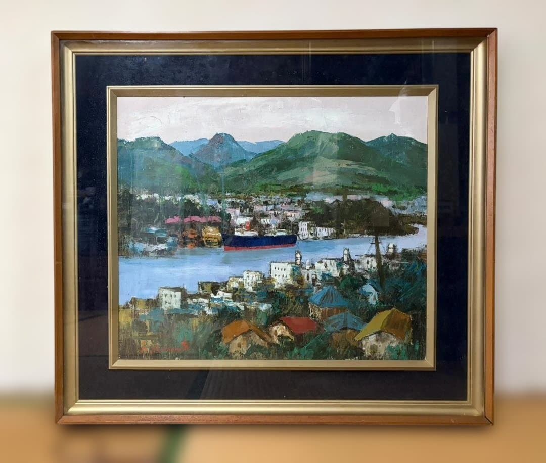 1 / 7 【真作】島本良平　尾道風景 F10号 油彩画 額装品
