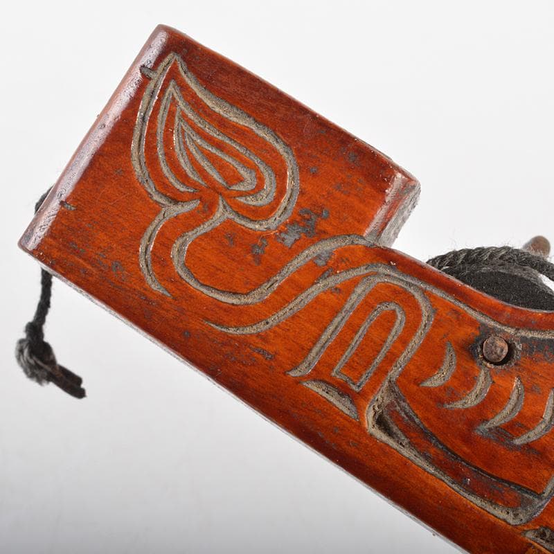 朝鮮美術　李朝　木彫　神獣刻　墨壷　V　R7245