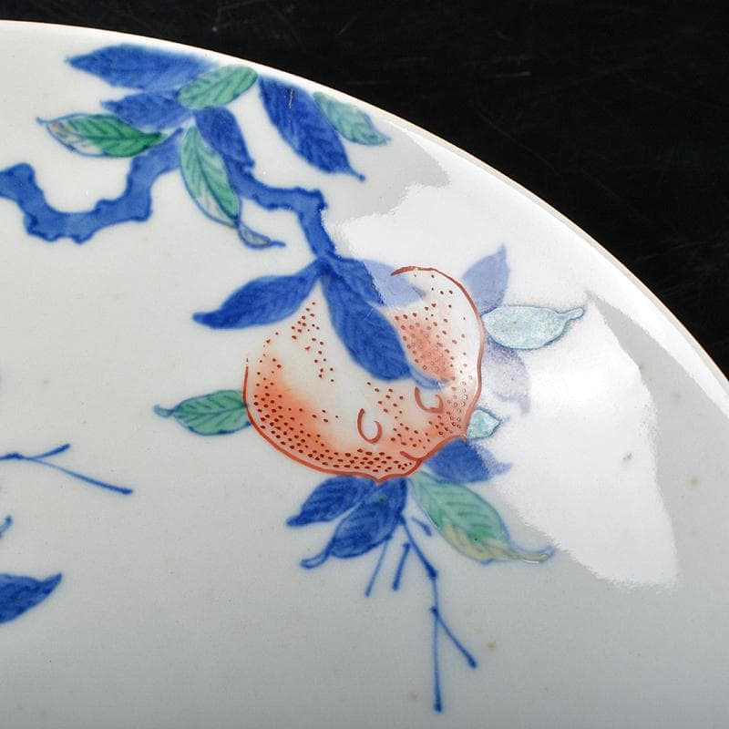 鍋島焼　色鍋島　染錦　柘榴文　高足皿　V　R5828