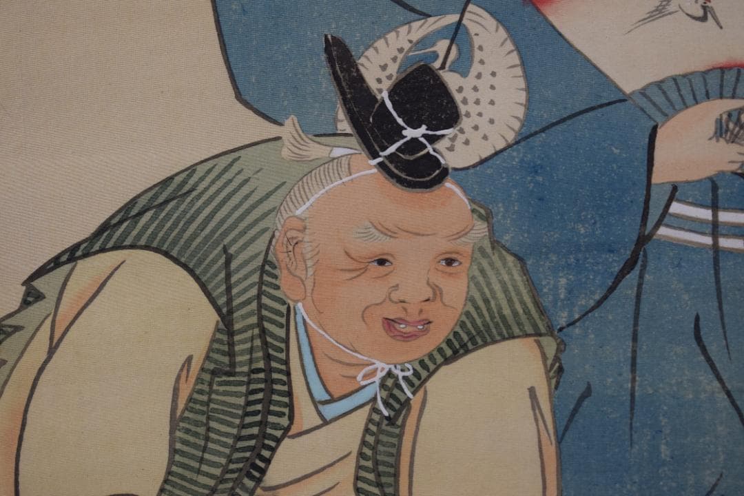 作者不詳/三河萬歳/正月掛/祝事掛/掛軸☆宝船☆Y-820　JM