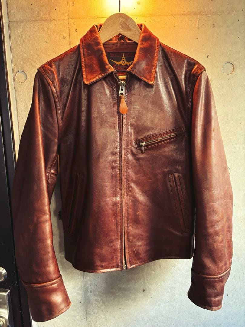 ビーマッコイ ステアハイド シングルライダースジャケットサイズ36 ブラウン