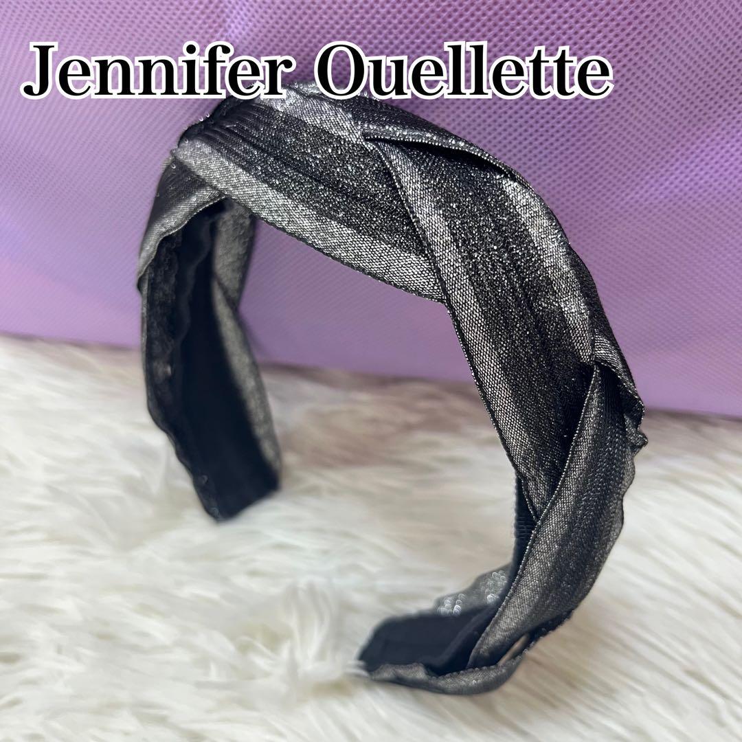 【極美品】Jennifer Ouellette ヘアバンド 黒 ラメ USA製