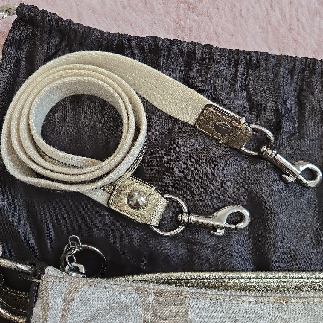 ★ド派手★COACHポピー　スパンコールショルダーバッグ★チャーム４点&袋付き★